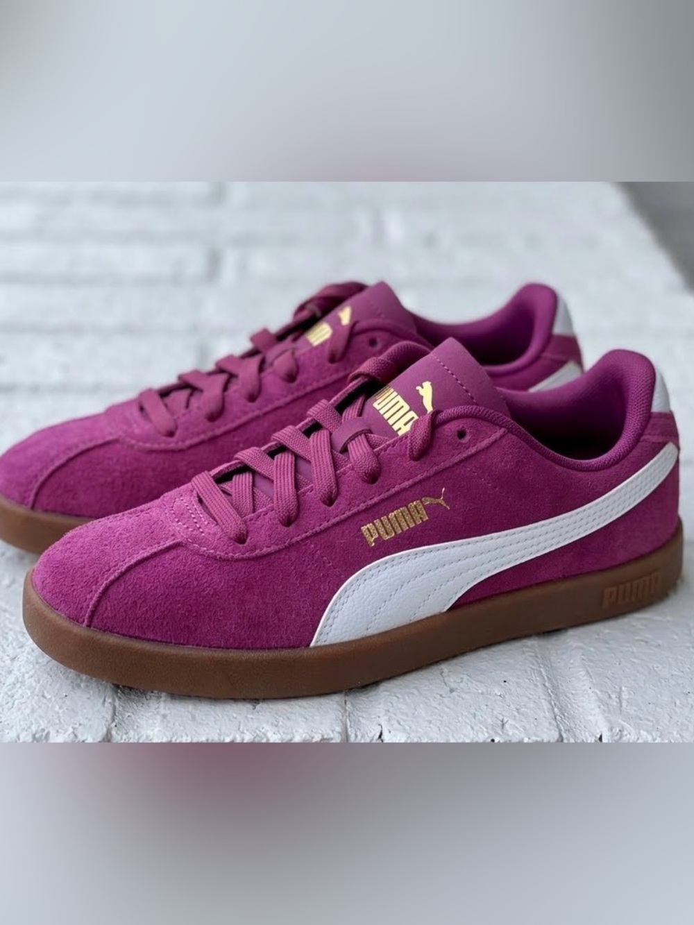 Puma Pink Athletic Sneakers with White Labeling